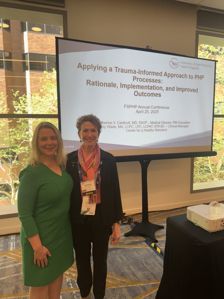 Holly Wade of the Maryland PHP and Catherine Caldicott of PBI Education after their presentation at the FSPHP 2025 Conference.